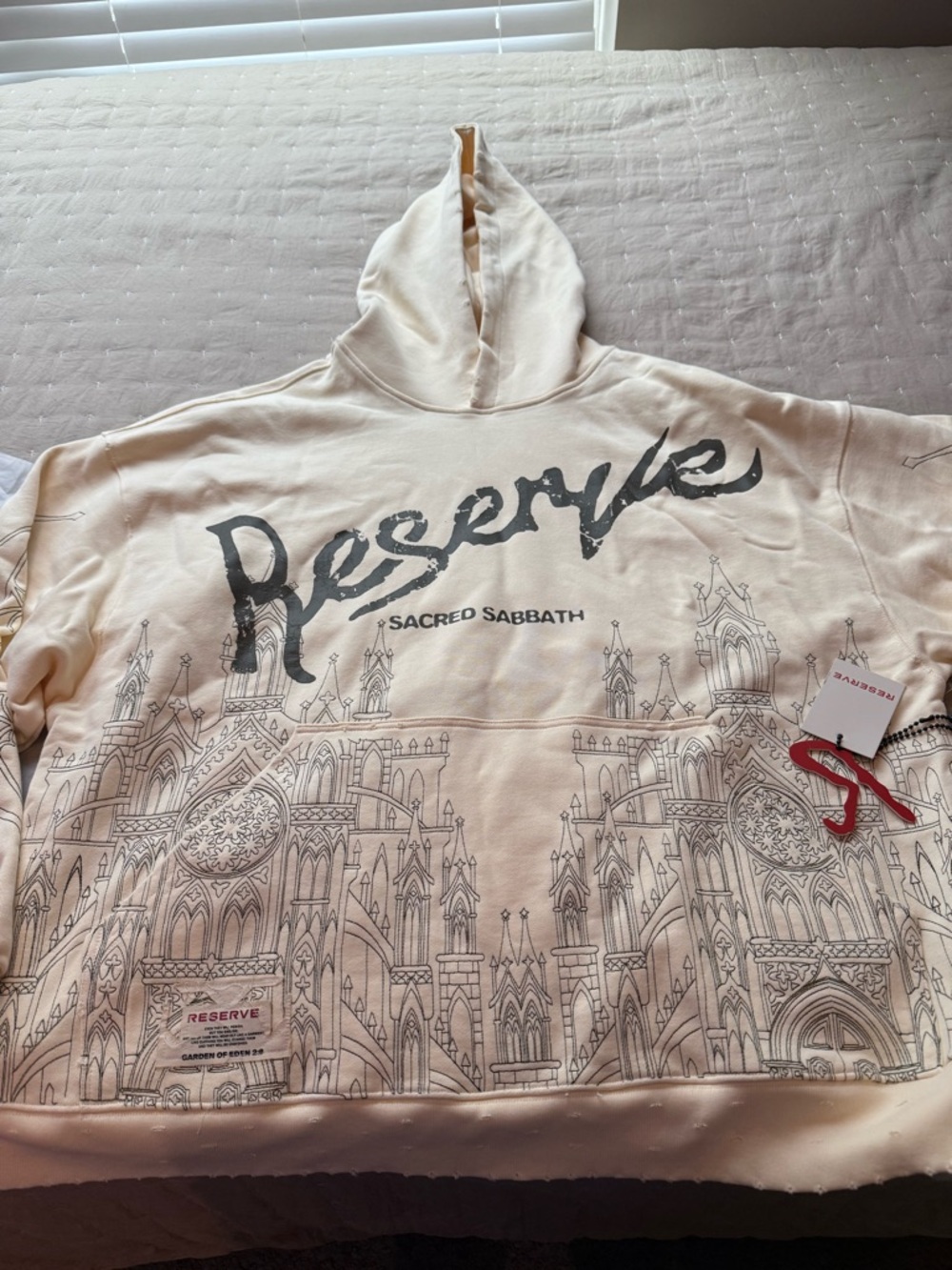Reserved Sacred Sabbath Cream Graphic Hoodie